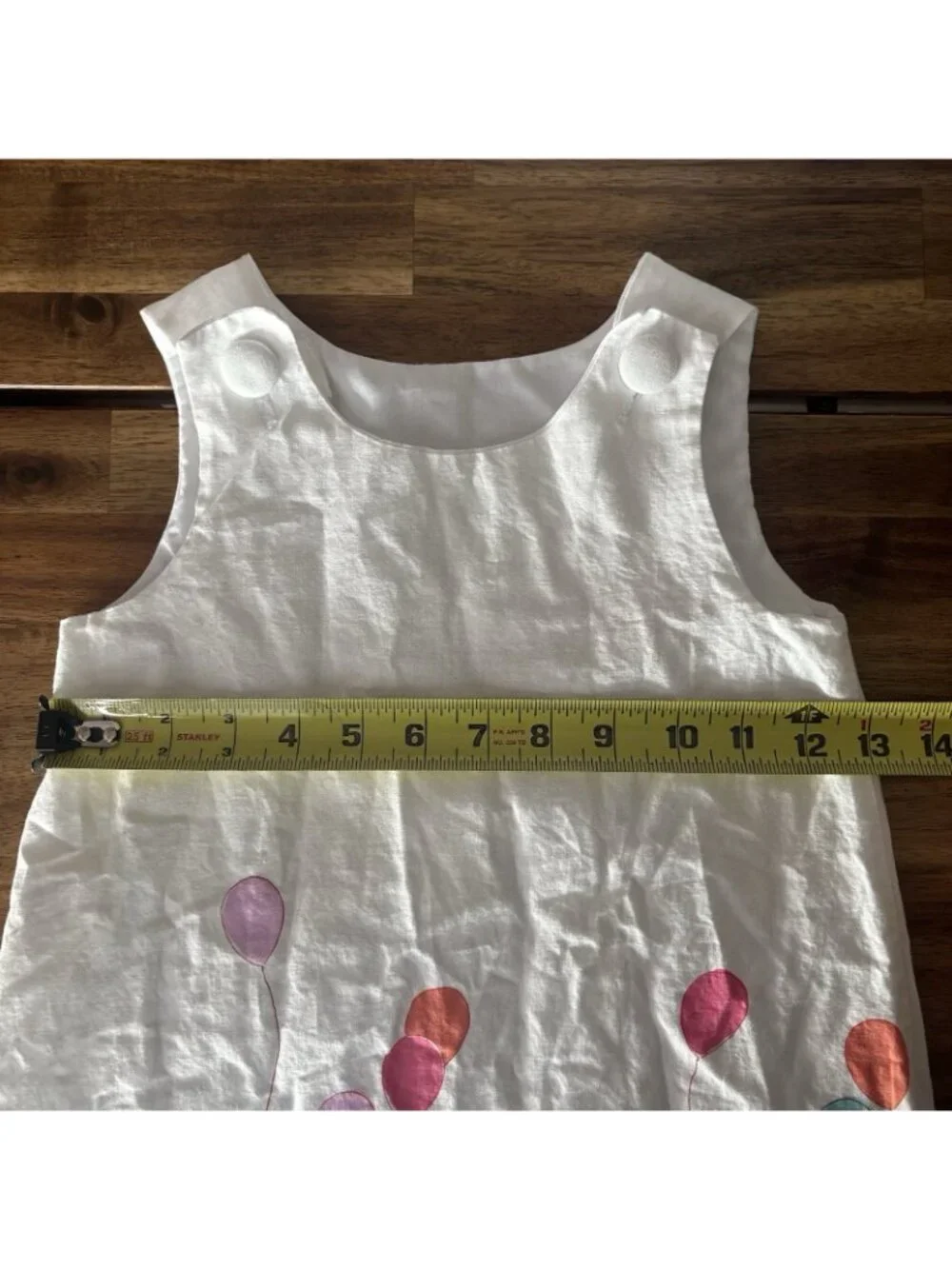 Birthday Party Dress Little Girl Size 4 Balloons Parade White Handmade Party Fun